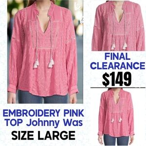 🆕 JOHNNY WAS 🆑 New Designer Blouse Large -No Offers-PriceFirm